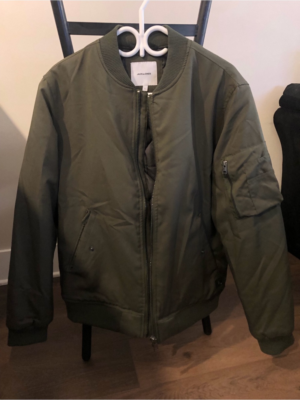 Jack & Jones Olive Green Bomber Jacket